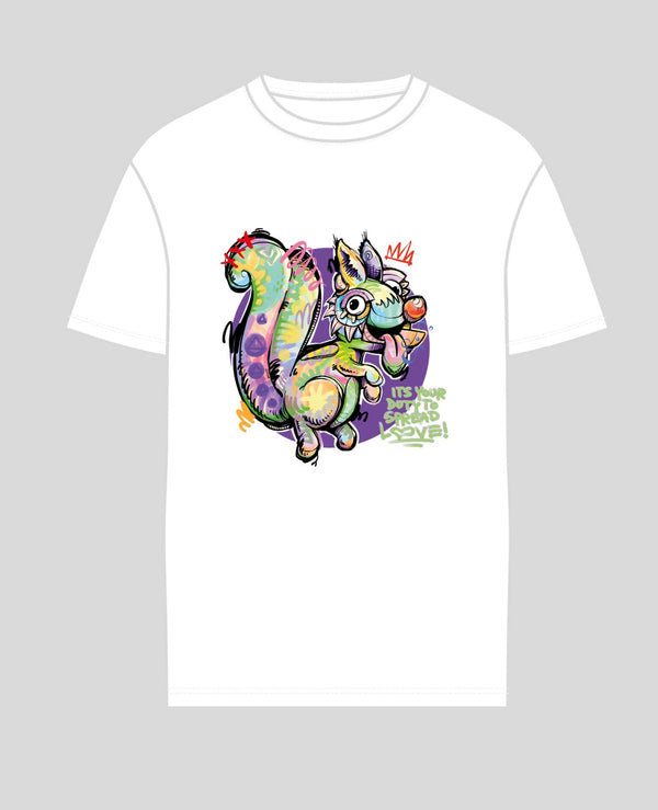 Oibel1 x Eichhörnchen | T-Shirt, weiß