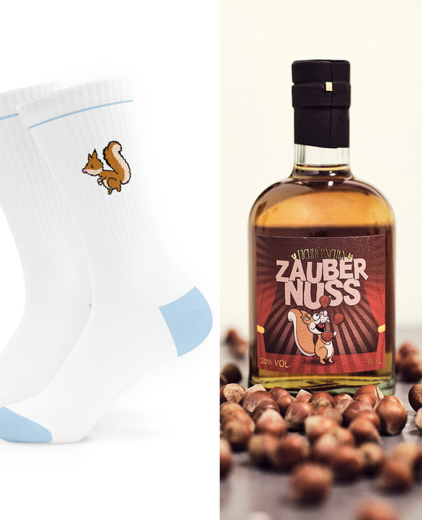 Zaubernuss + Eichhörnchen Socken (BLAU) - 15% Rabatt