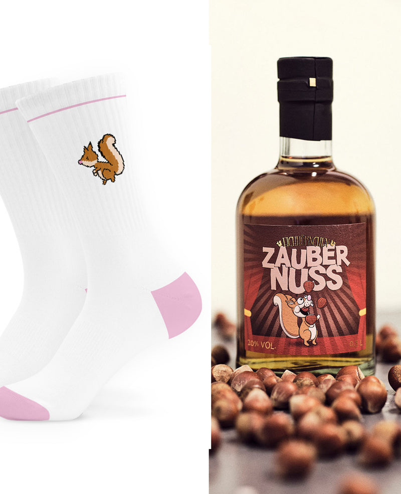 Zaubernuss + Eichhörnchen Socken (PINK) - 15% Rabatt